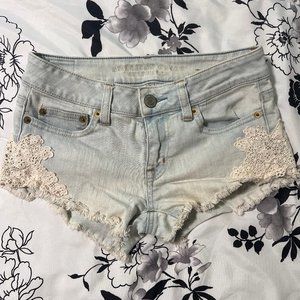 American Eagle Denim Low-Rise Denim Short Shorts